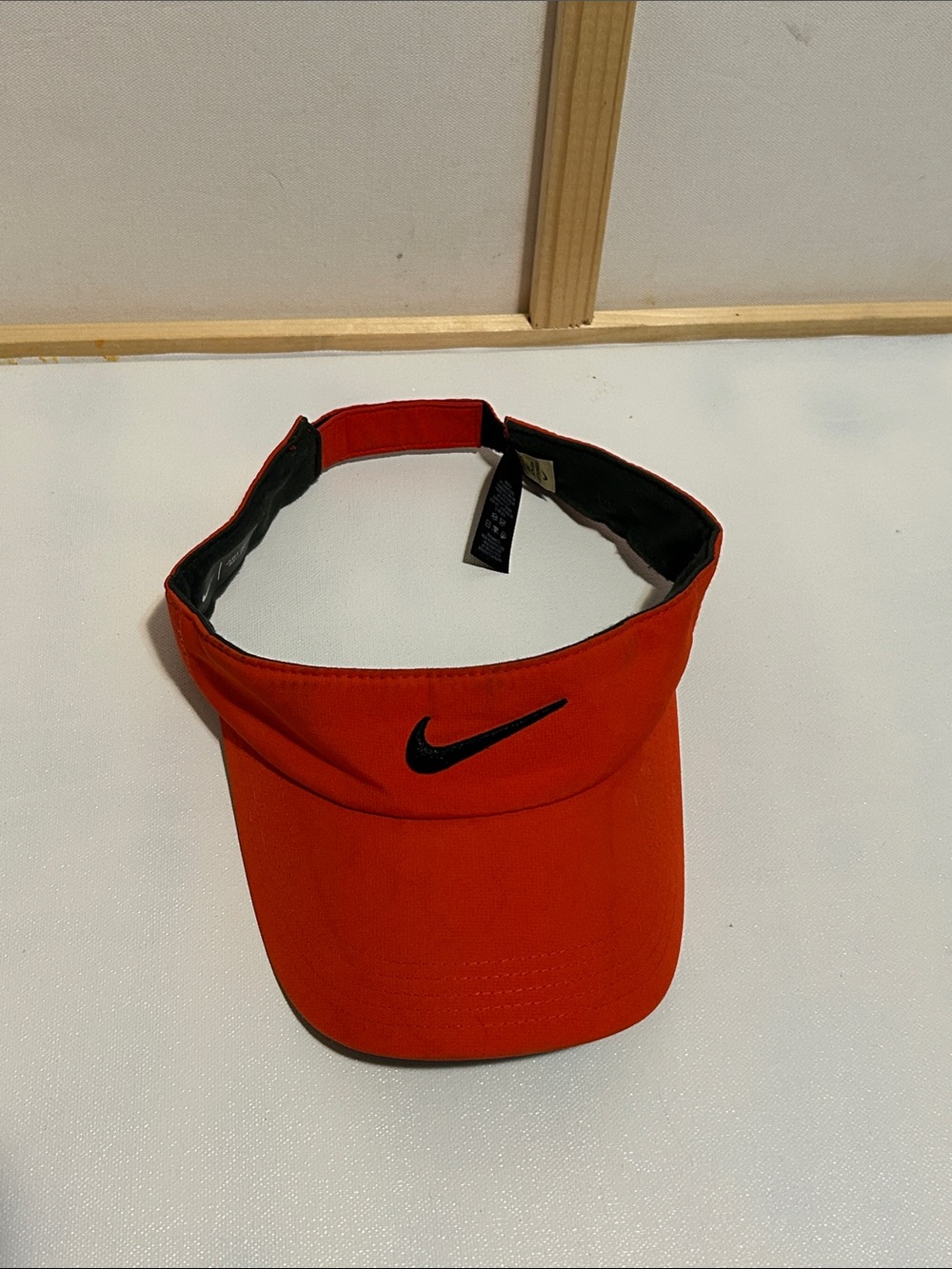 Nike Orange Visor with Black Swoosh Logo